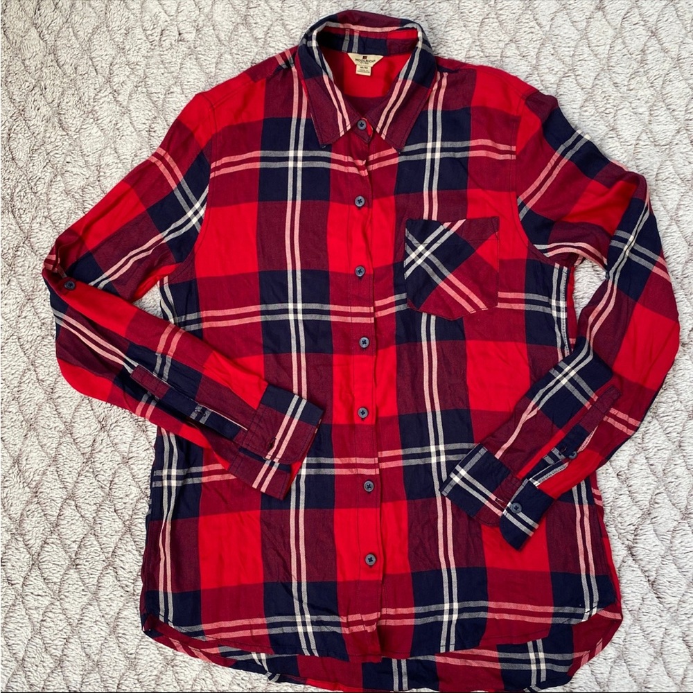 Woolrich Shirt Womens Medium Red Black Plaid Outdoor Button Up Work